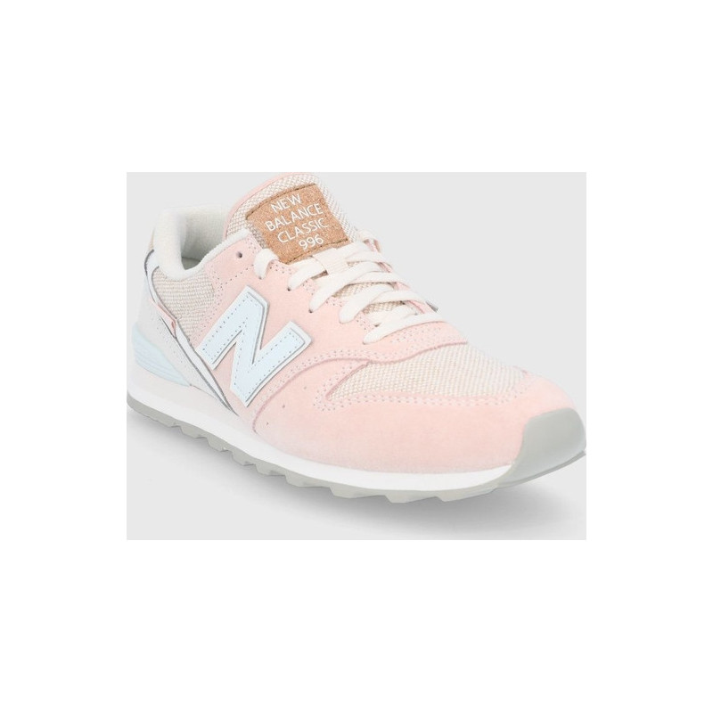 Różowe buty sportowe New Balance w sportowym stylu sznurowane