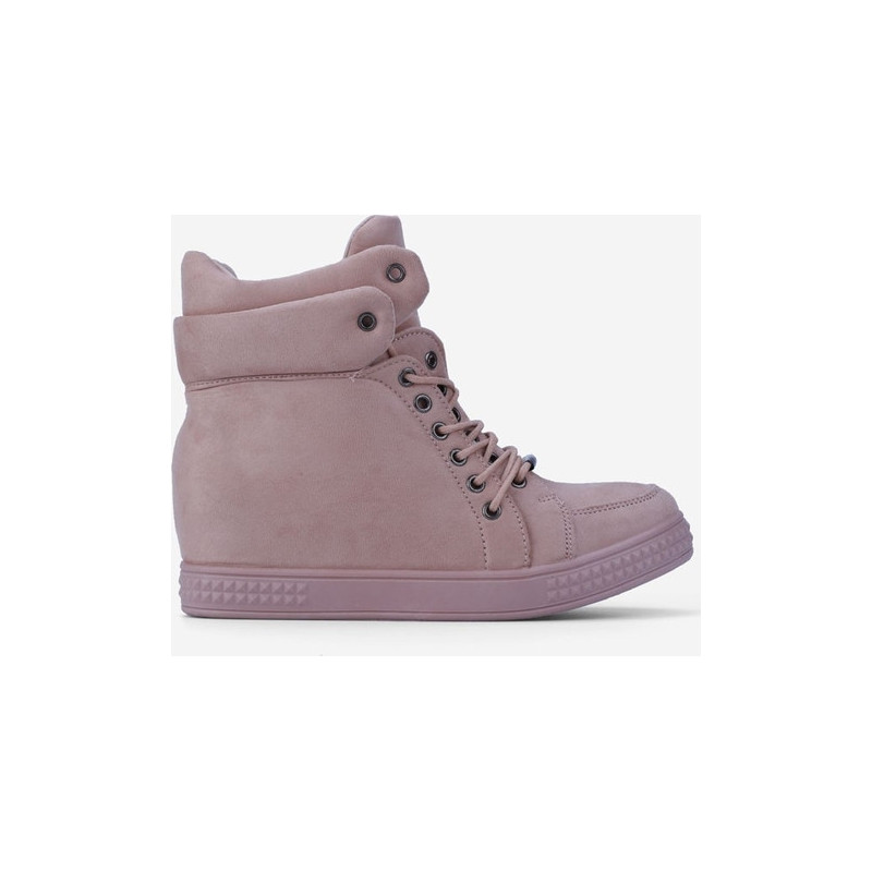Różowe buty sportowe Yourshoes z zamszu