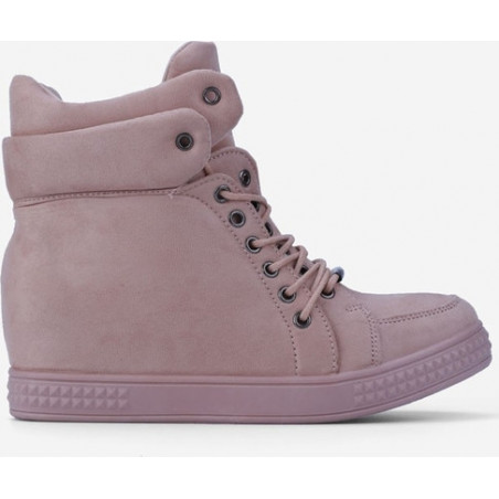 Różowe buty sportowe Yourshoes z zamszu