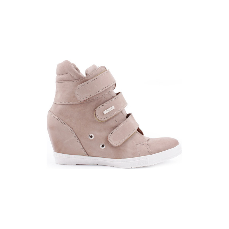 Różowe buty sportowe Zapato na rzepy w młodzieżowym stylu