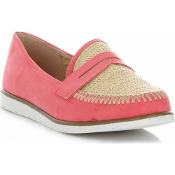 Różowe espadryle Belluci w stylu boho z płaską podeszwą