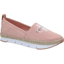 Różowe espadryle Calvin Klein z płaską podeszwą w stylu casual