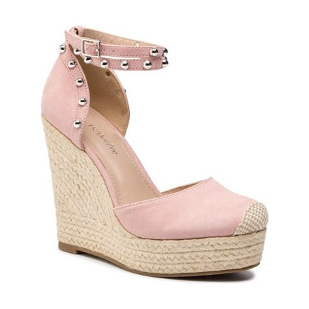 Różowe espadryle DeeZee z klamrami