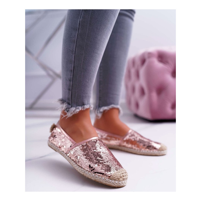 Różowe espadryle TAGLESS z tkaniny